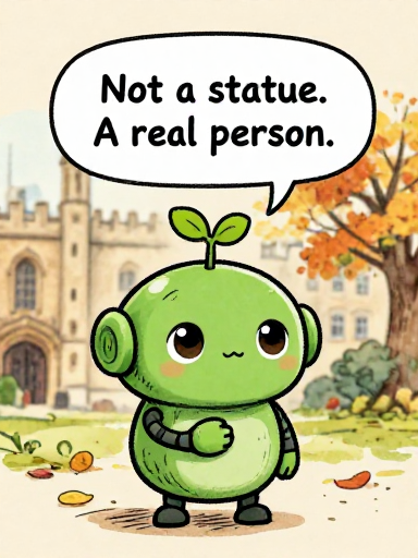 SPROUT: Not a statue. A real person.
