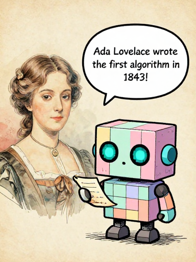 PIXEL: Ada Lovelace wrote the first algorithm in 1843!