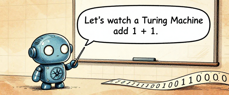 COMPASS: Let's watch a Turing Machine add 1 + 1.