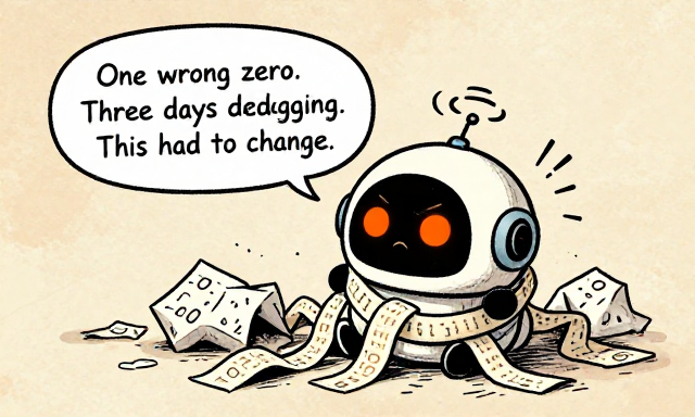 BITBOT: One wrong zero. Three days debugging. Had to change.