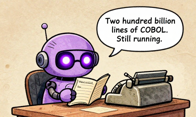 LEDGERBOT: Two hundred billion lines of COBOL. Still running.