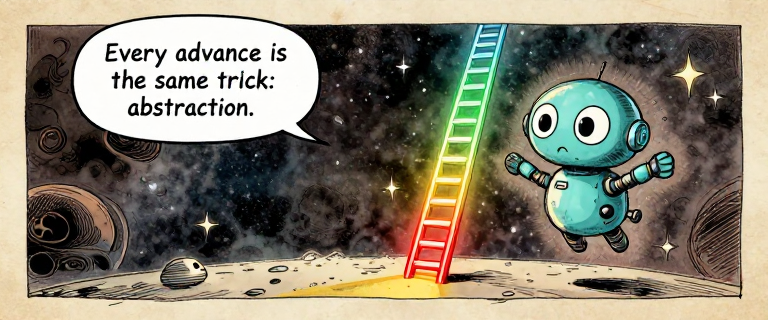 COSMOS: Every advance is the same trick: abstraction.