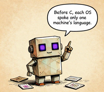 PUNCHCARD: Before C, each OS spoke only one machine's language.