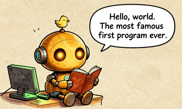 HELLOBOT: Hello, world. The most famous first program ever.