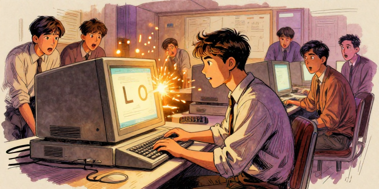 October 29, 1969 — Charley Kline types 'LO' before the system crashes