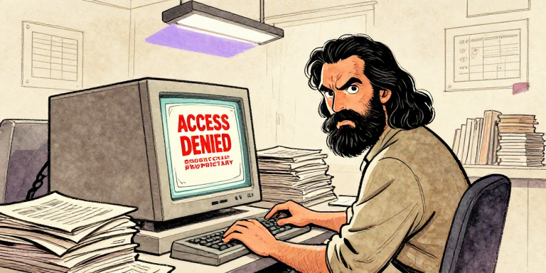 Stallman confronts proprietary software — ACCESS DENIED