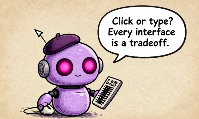 MOUSEBOT: Click or type? Every interface is a tradeoff.