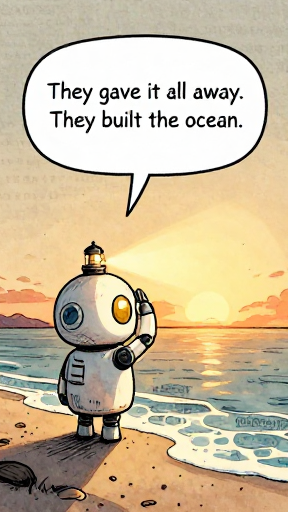 LIGHTHOUSE-BOT: They gave it all away. They built the ocean.