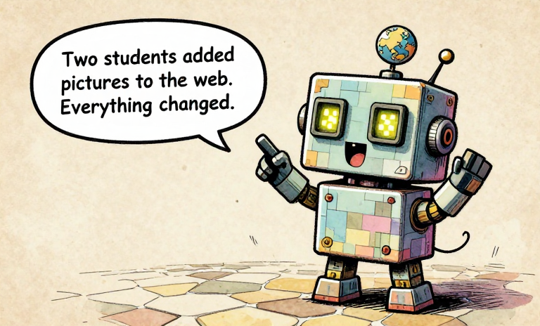 PIXELBOT: Two students added pictures to the web. Everything changed.