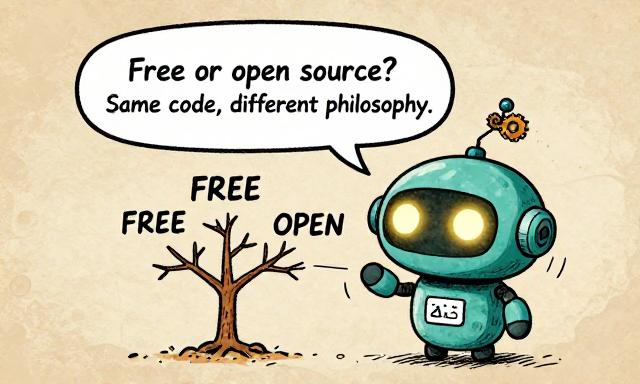 FORKBOT: Free or open source? Same code, different philosophy.