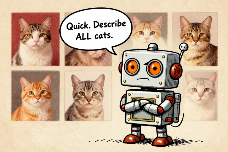 TINBOT: Quick. Describe ALL cats.