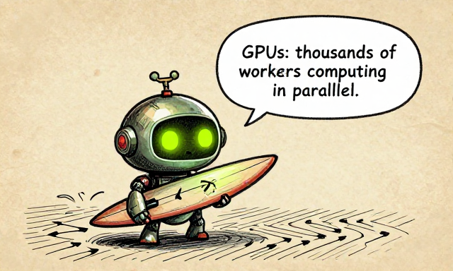 GPUBOT: GPUs: thousands of workers computing in parallel.