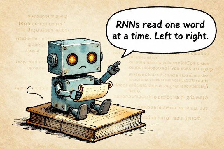 TAPE: RNNs read one word at a time. Left to right.