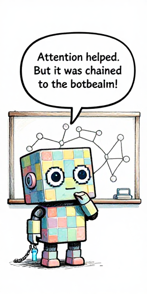 PIXEL: Attention helped. But it was chained to the bottleneck.