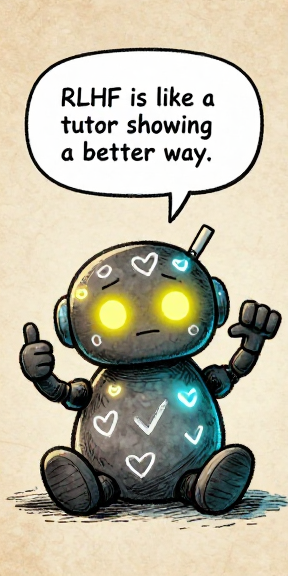 CHALKBOT: RLHF is like a tutor showing a better way.