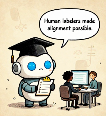 SCHOLAR: Human labelers made alignment possible.