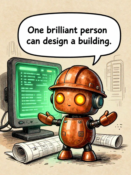 HARDHAT: One brilliant person can design a building.