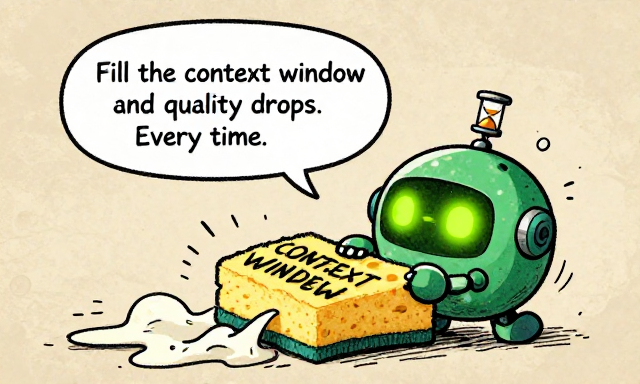 SPONGEBOT: Fill the context window and quality drops. Every time.