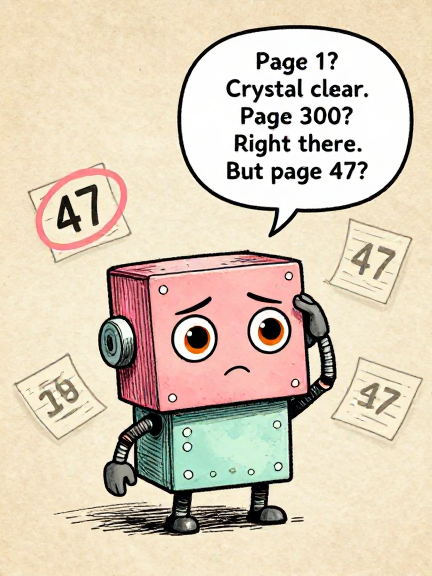 CARDBOT: Page 1? Crystal clear. Page 300? Right there. But page 47?
