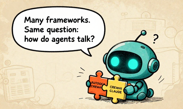 PUZZLEBOT: Many frameworks. Same question: how do agents talk?