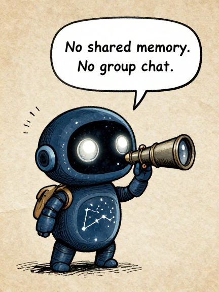 STARMAP: No shared memory. No group chat.