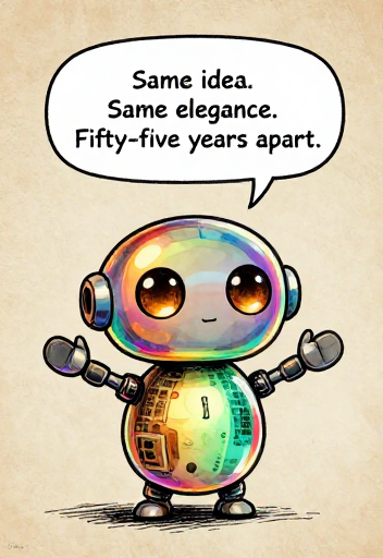 PRISM: Same idea. Same elegance. Fifty-five years apart.