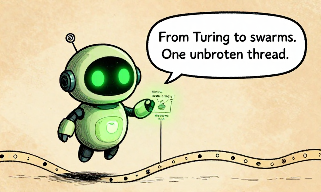THREADBOT: From Turing to swarms. One unbroken thread.