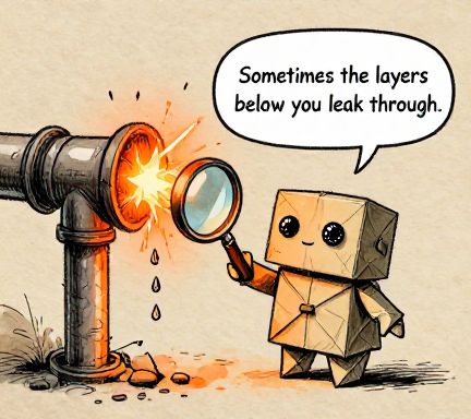 TAPE: Sometimes the layers below you leak through.